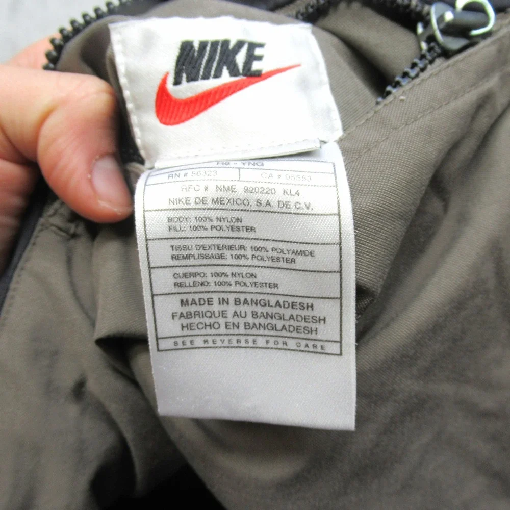 Nike Vest Youth Medium Blue Insulated Quilted Puffer Full Zip Reversible VTG‎